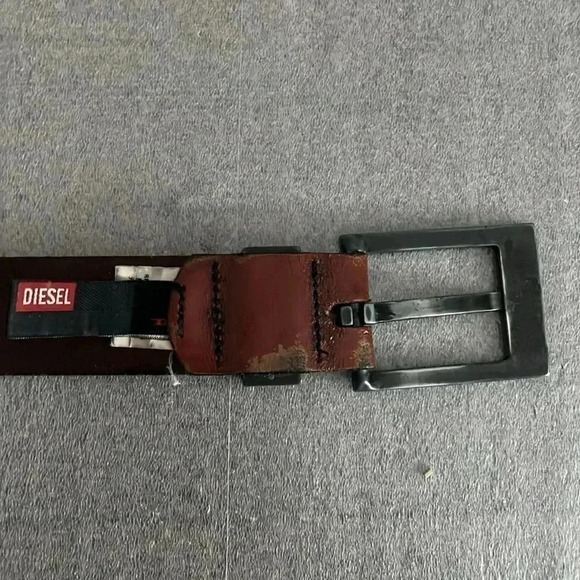 Vintage Diesel Brown Leather Men Belt- Made in  Italy - Picture 5 of 7